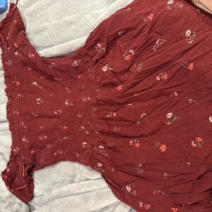 Hollister Burgundy Floral Dress